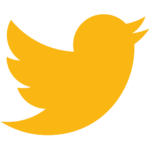 twitter logo colored a warm toned yellow