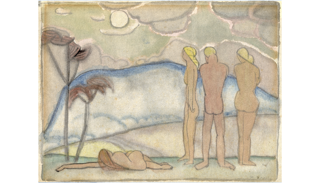 Marguerite Thompson Zorach, American, 1887-1968, Four Nudes, c. 1915, Watercolor on paper, Gift of Dr. and Mrs. Harry Weinstock