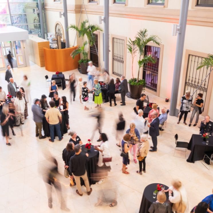 The MFA Collectors circle is an affinity group for collectors and connoisseurs of art. Image of private party in the museum conservatory.