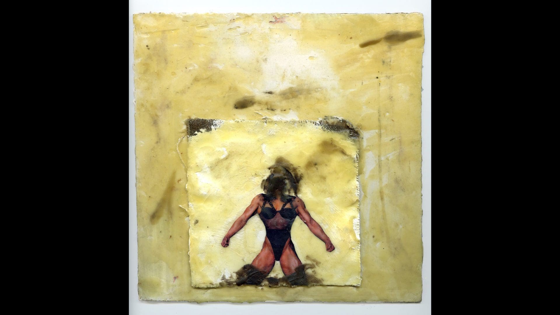 Babs Reingold, After Venus No. 7, 1991 Oil, collage, canvas, modeling paste, linen, encaustic on panel 8 x 8 inches